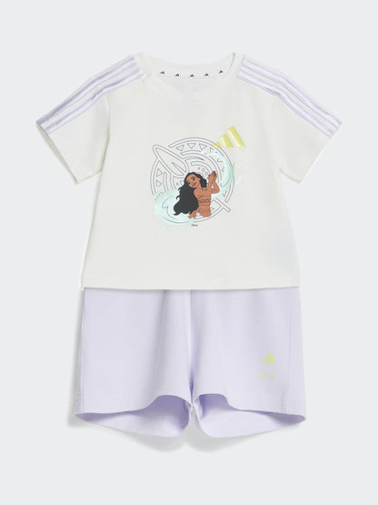 adidas White Junior Knitted Moana Top & Shorts Set image 1