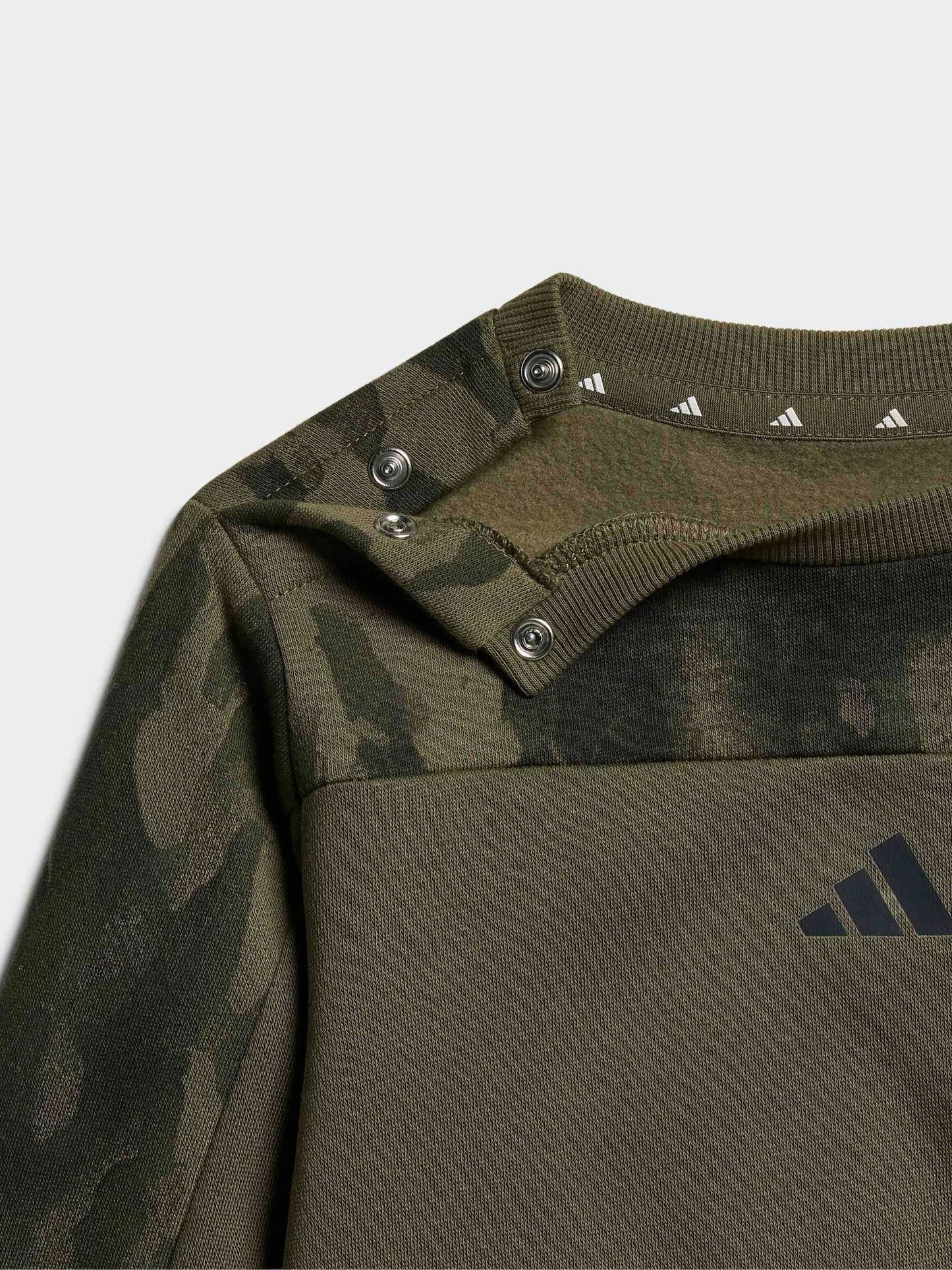 adidas Green Seasonal Essentials Camo Fleece Sweat Top and Joggers Set image 5