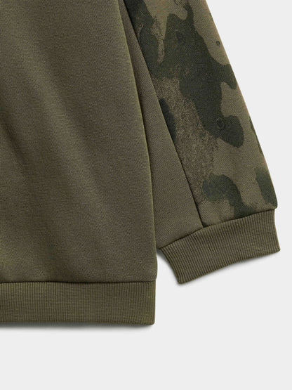 adidas Green Seasonal Essentials Camo Fleece Sweat Top and Joggers Set image 6