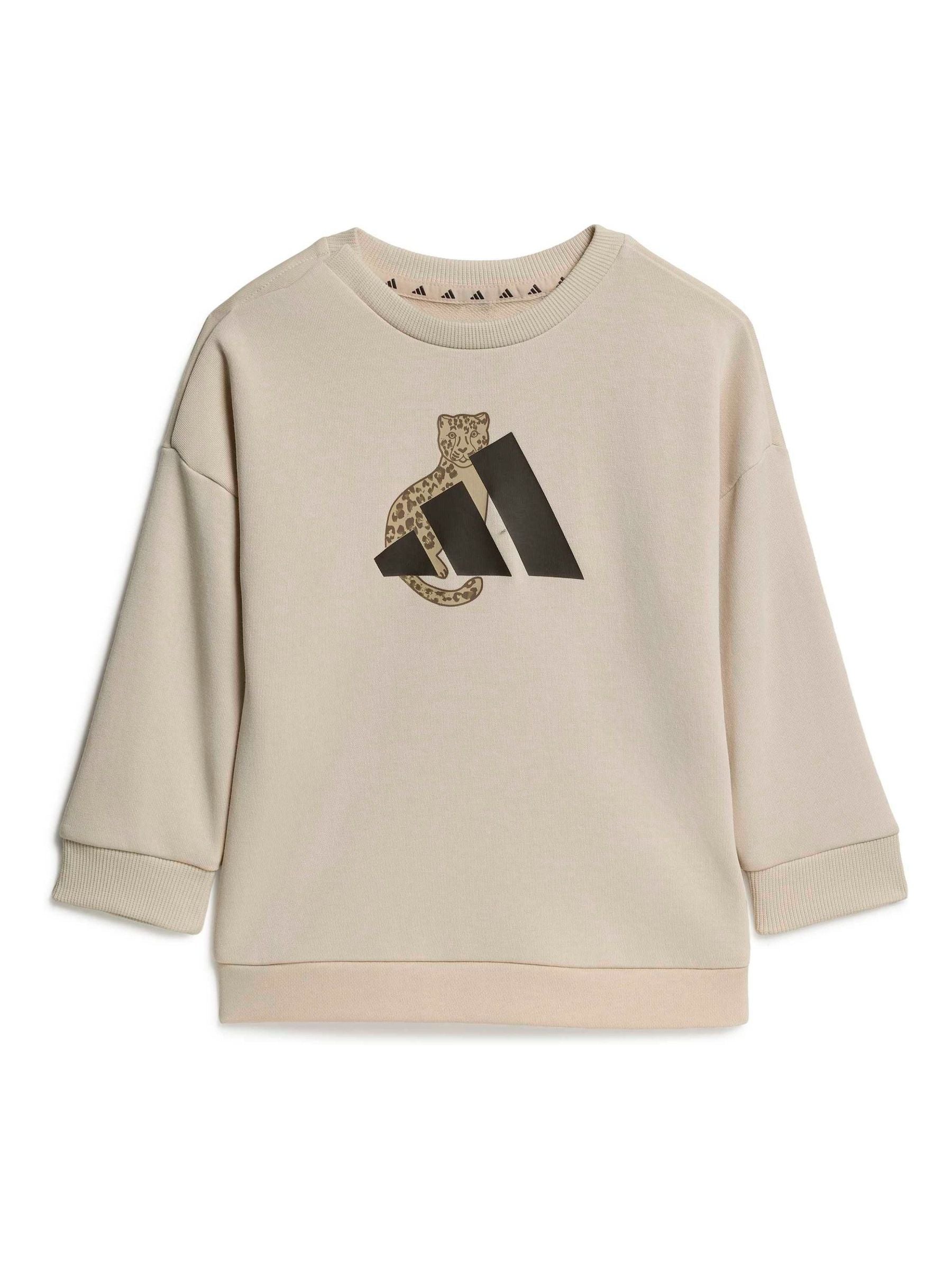 adidas Brown Sweat Top & Joggers Set image 2