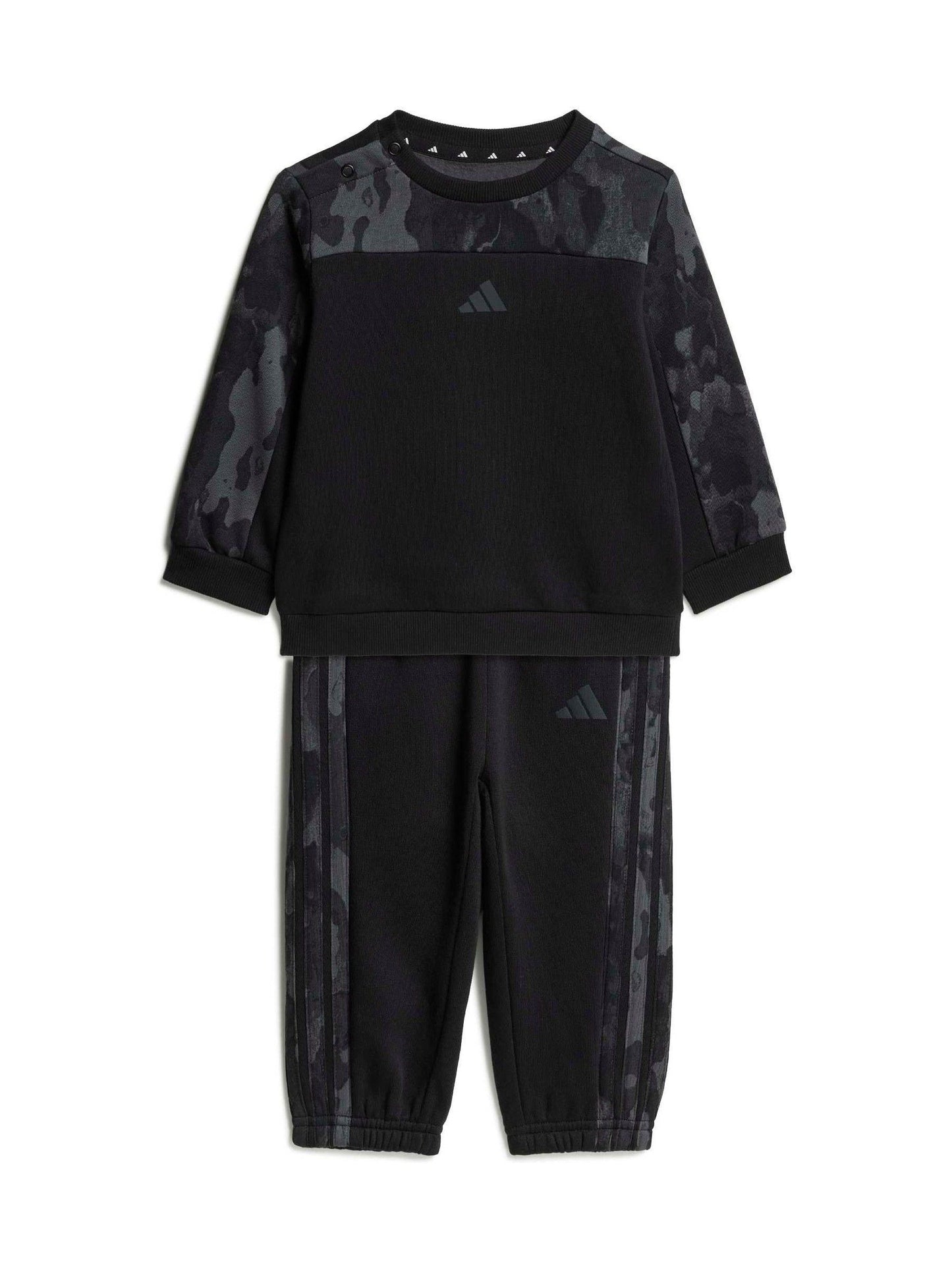 adidas Black Camo Print Top and Joggers Set image 1