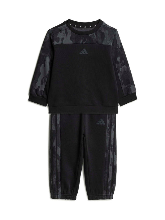 adidas Black Camo Print Top and Joggers Set image 1