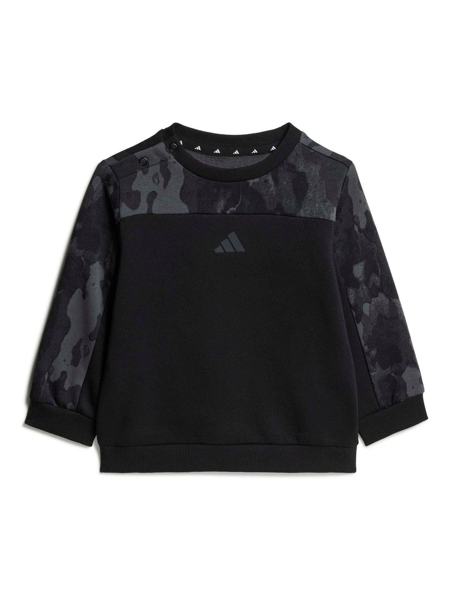 adidas Black Camo Print Top and Joggers Set image 2