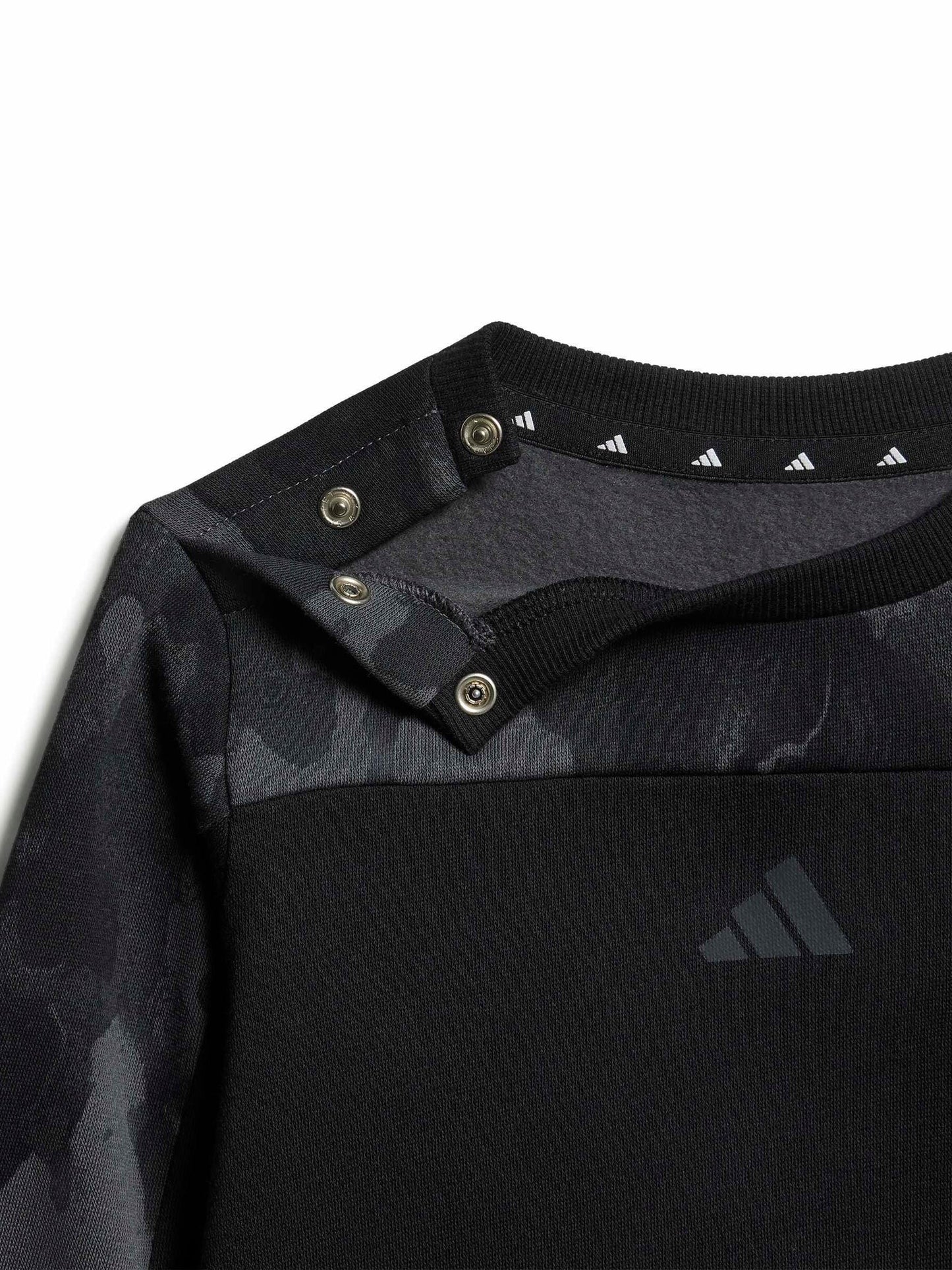 adidas Black Camo Print Top and Joggers Set image 4