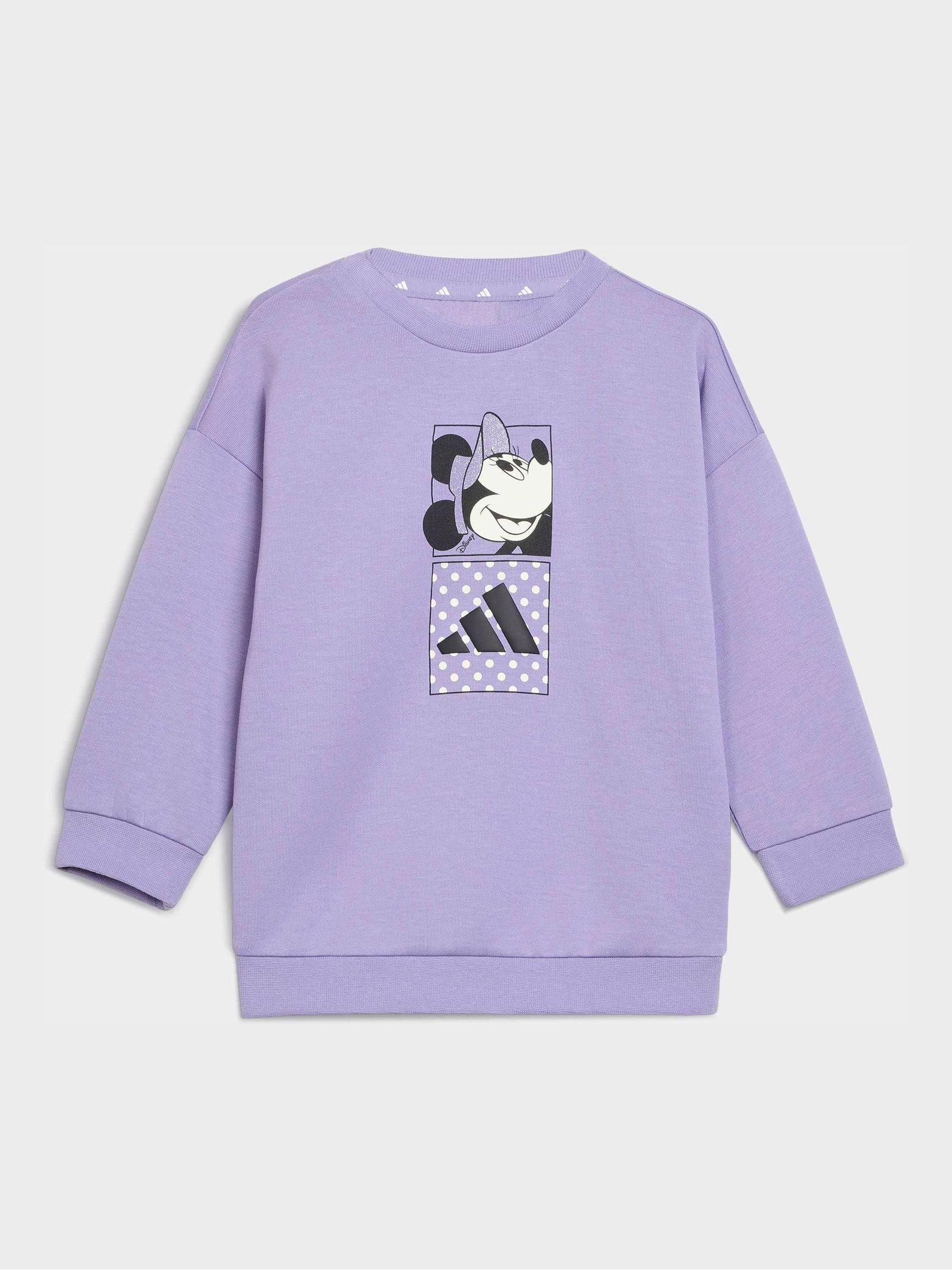 adidas Purple Infant Minnie Mouse Joggers Set image 3