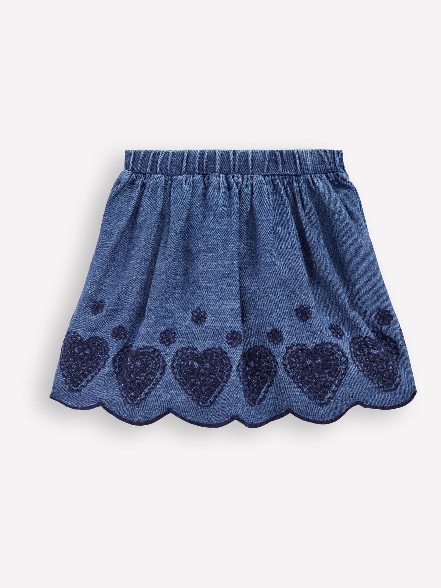 Dsiney Kidz - Boden Blue Heart Embroidered Pull-on Skirt image 4