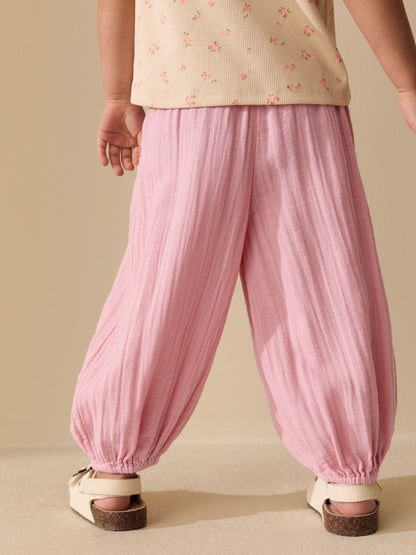 Pink & Floral Trousers 2 Pack (3mths-7yrs) image 4