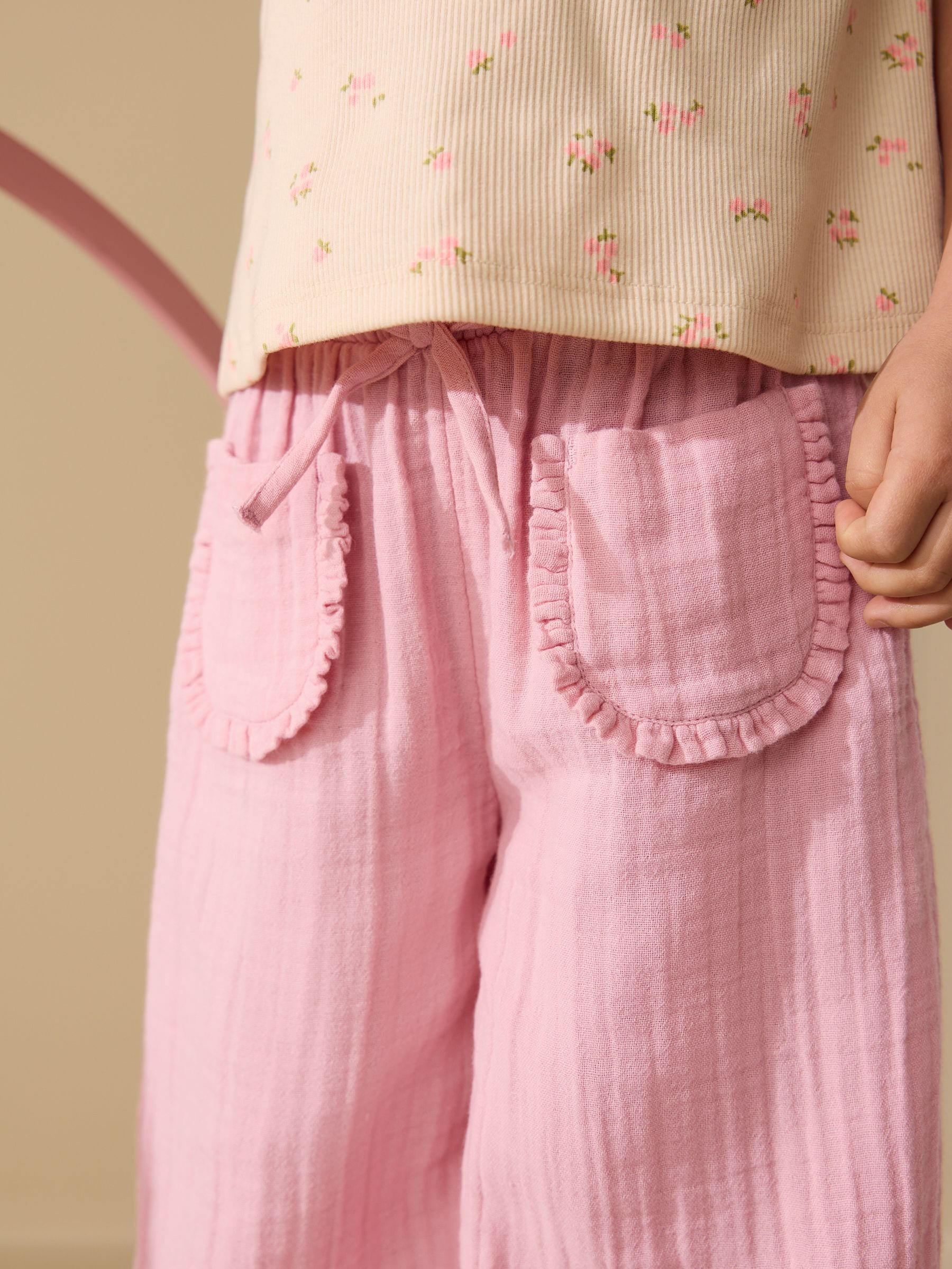 Pink & Floral Trousers 2 Pack (3mths-7yrs) image 5