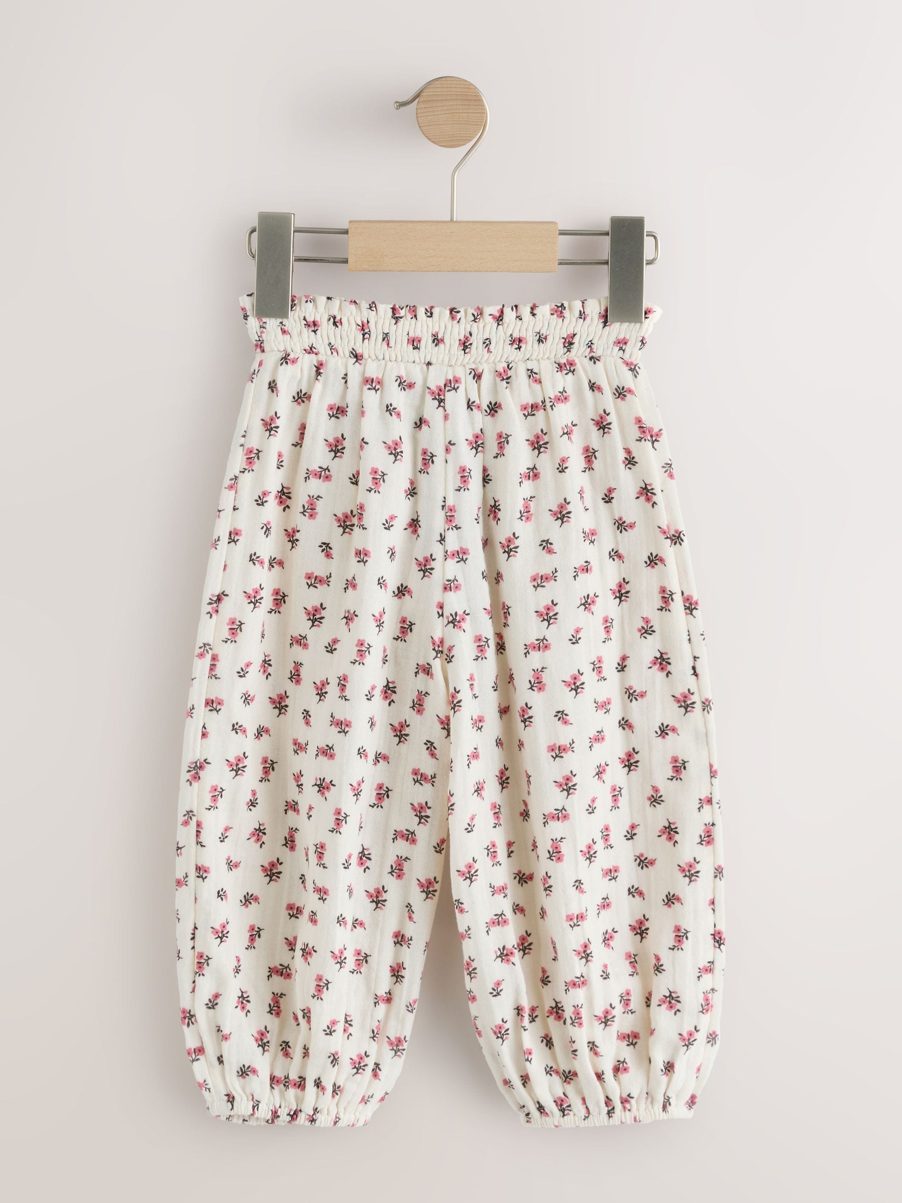 Pink & Floral Trousers 2 Pack (3mths-7yrs) image 9