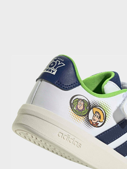 adidas White Grand Court Toy Story Elastic Laces Trainers image 10