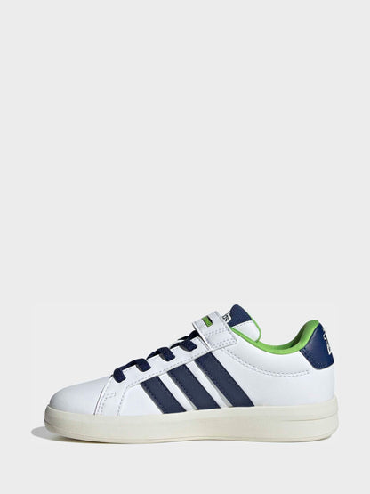 adidas White Grand Court Toy Story Elastic Laces Trainers image 2
