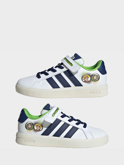 adidas White Grand Court Toy Story Elastic Laces Trainers image 8