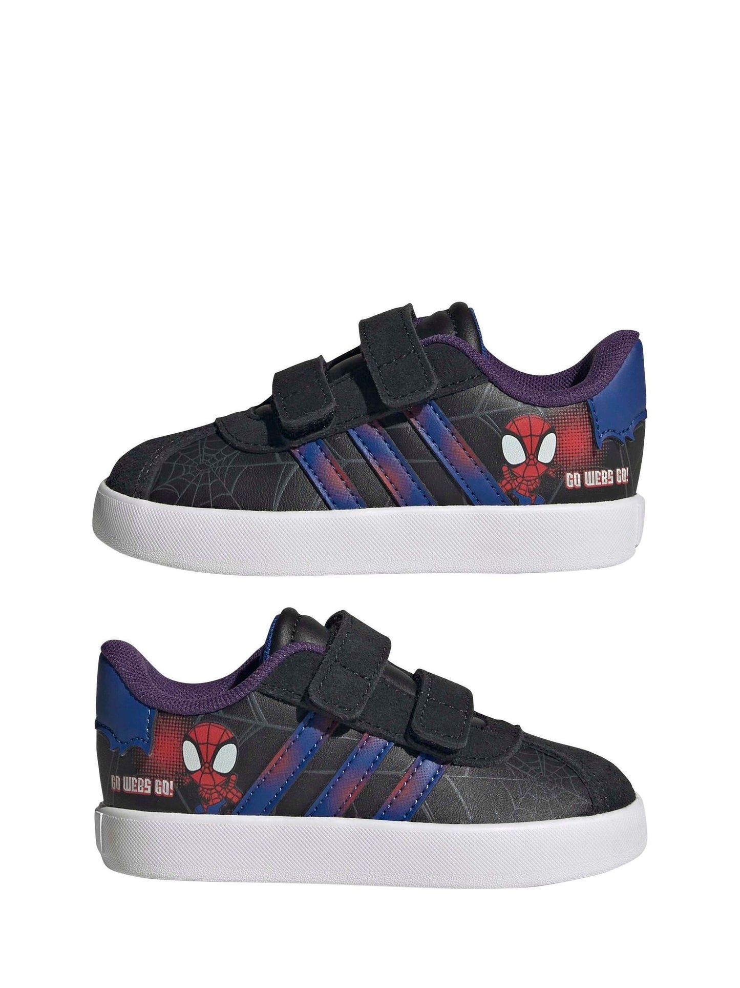 adidas Black VL Court Spidar Man CF Trainers image 3