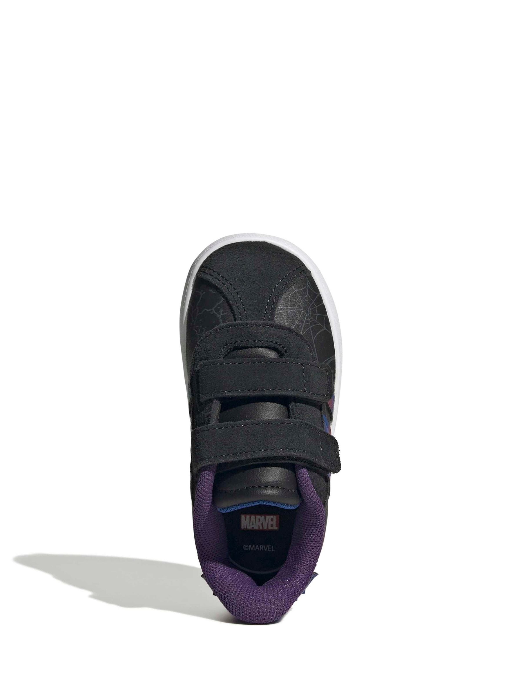 adidas Black VL Court Spidar Man CF Trainers image 5