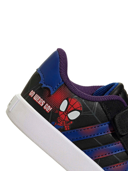 adidas Black VL Court Spidar Man CF Trainers image 6