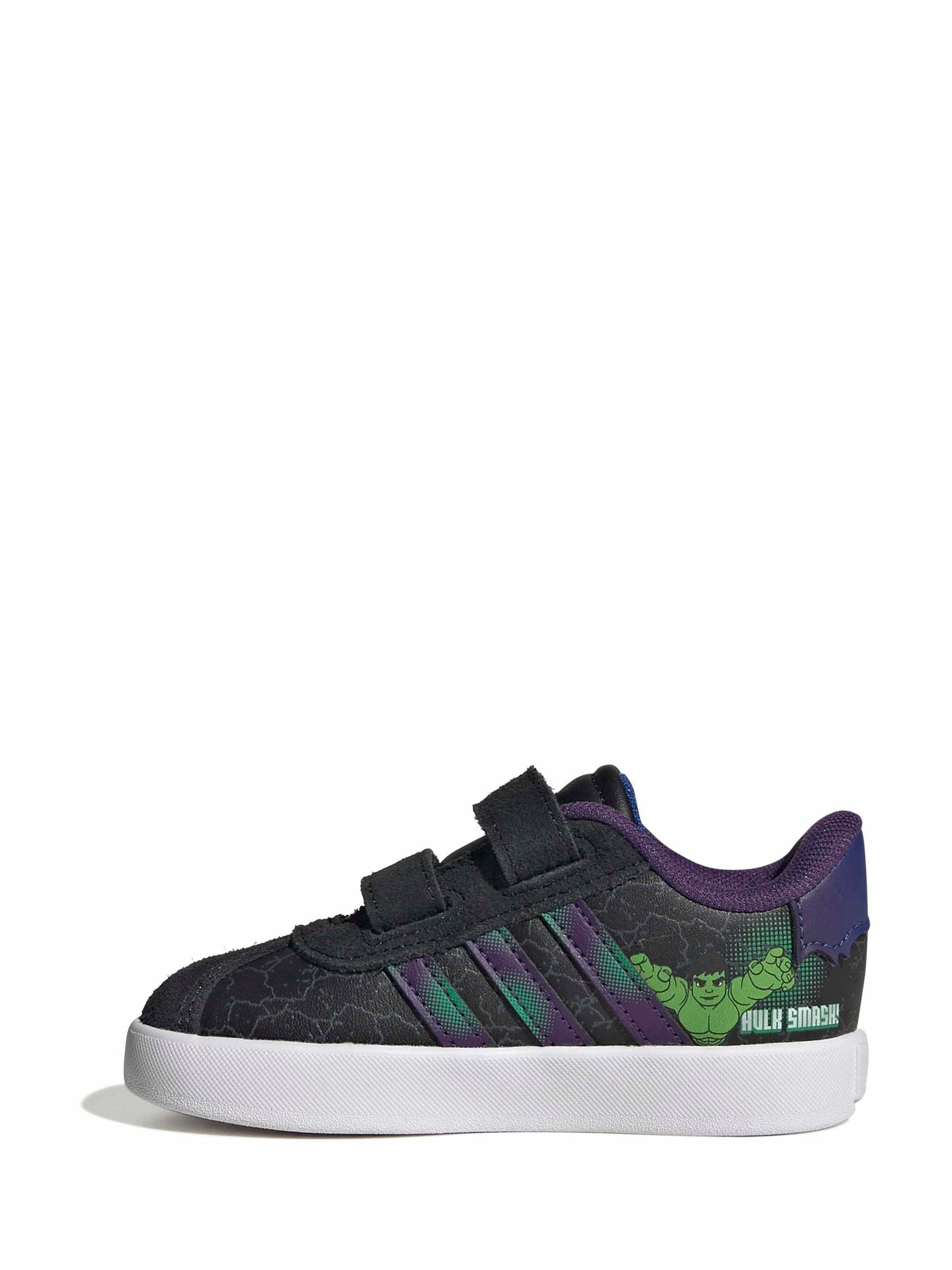 adidas Black VL Court Spidar Man CF Trainers image 8