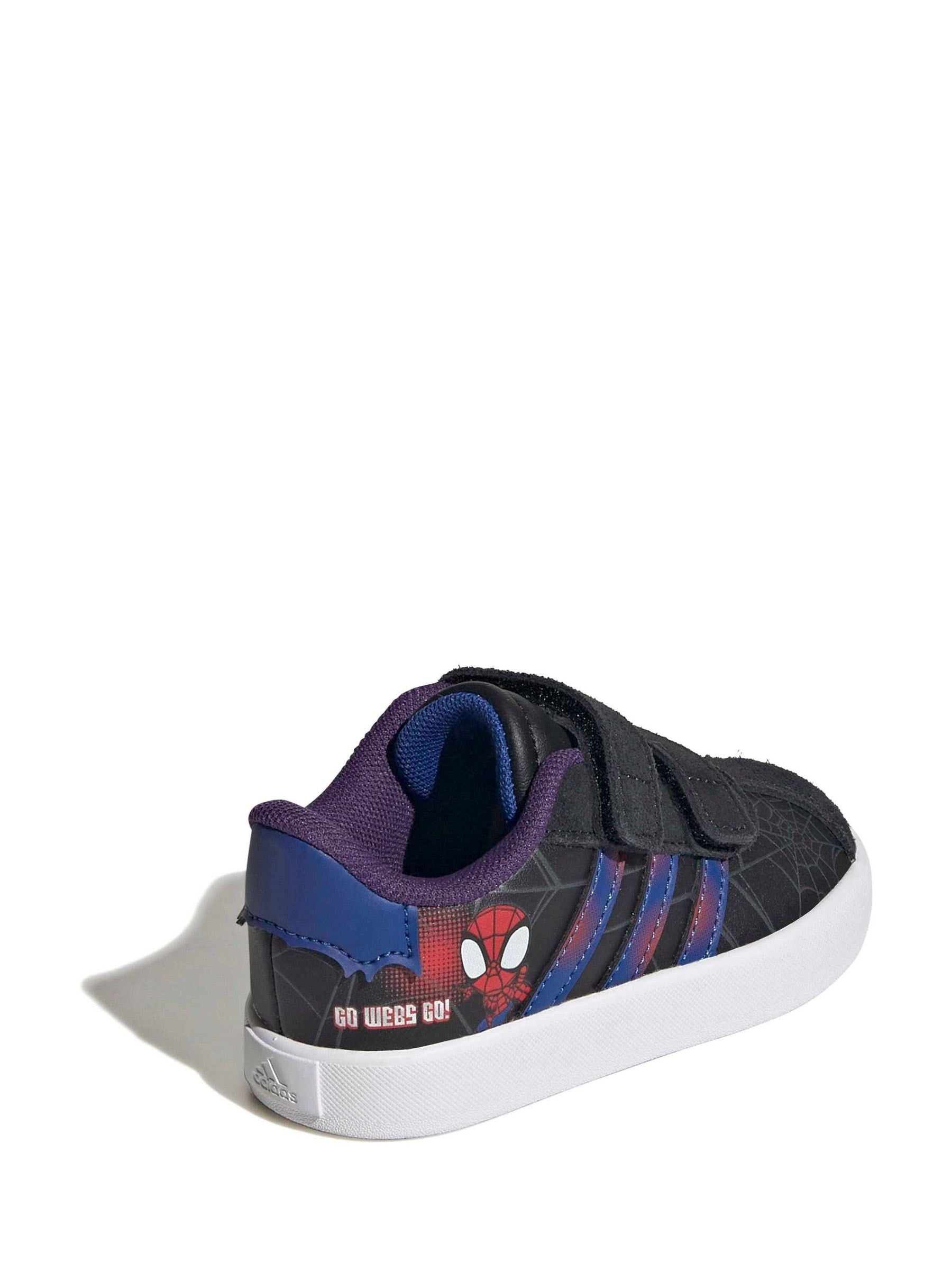 adidas Black VL Court Spidar Man CF Trainers image 9