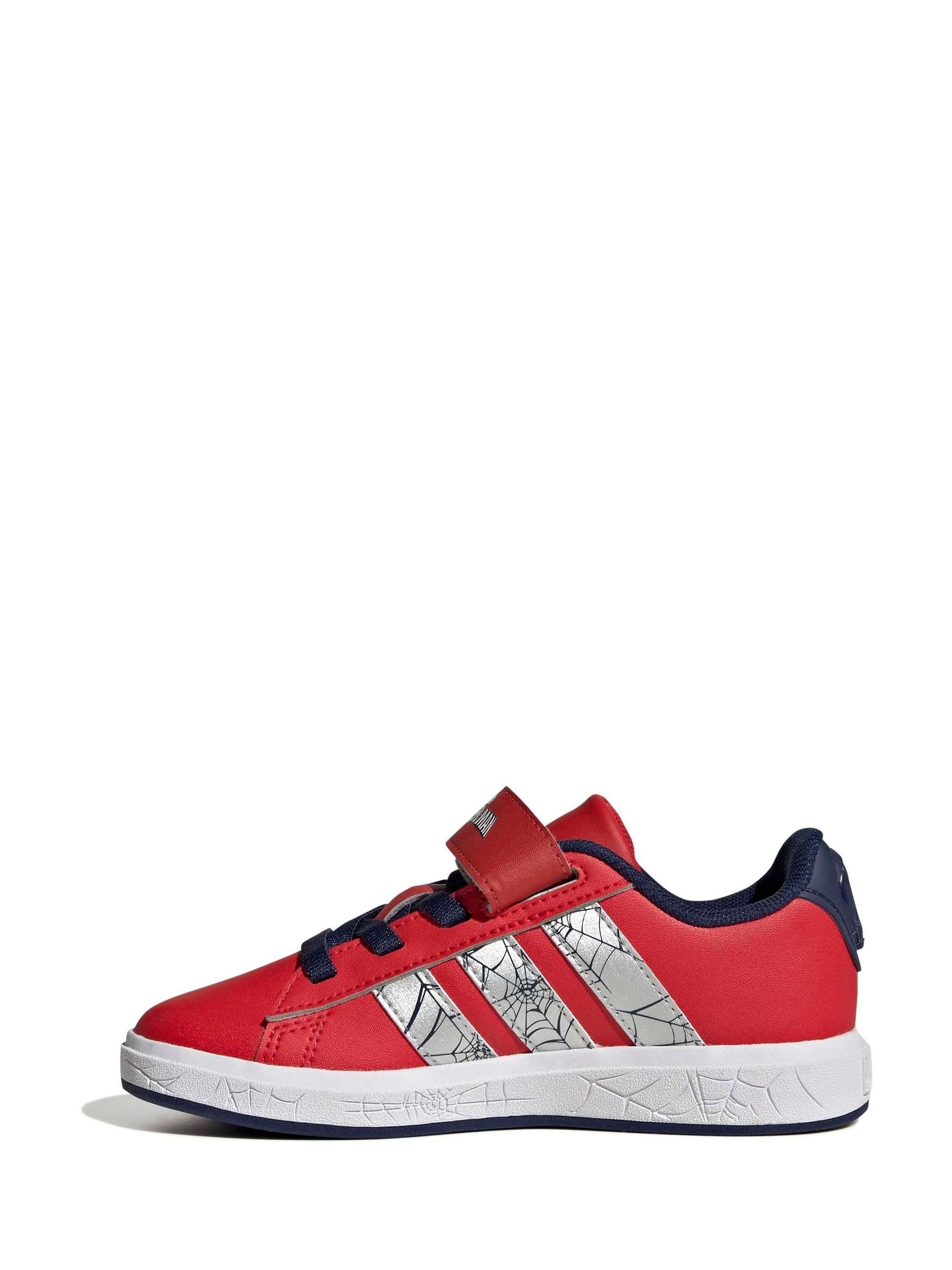 adidas Red Grand Court Spider-Man EL K Trainers image 2