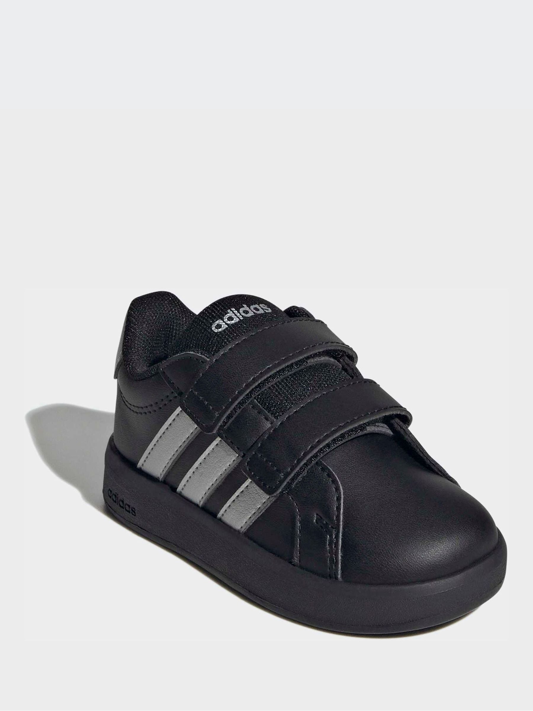 adidas Black/Silver Grand Court 3.0 Infant Trainers image 1