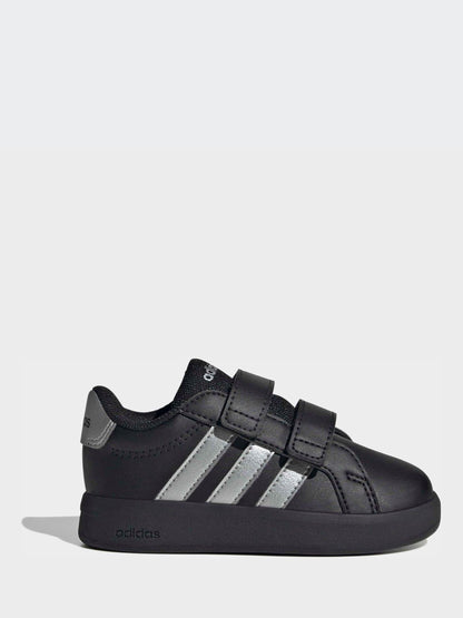 adidas Black/Silver Grand Court 3.0 Infant Trainers image 3