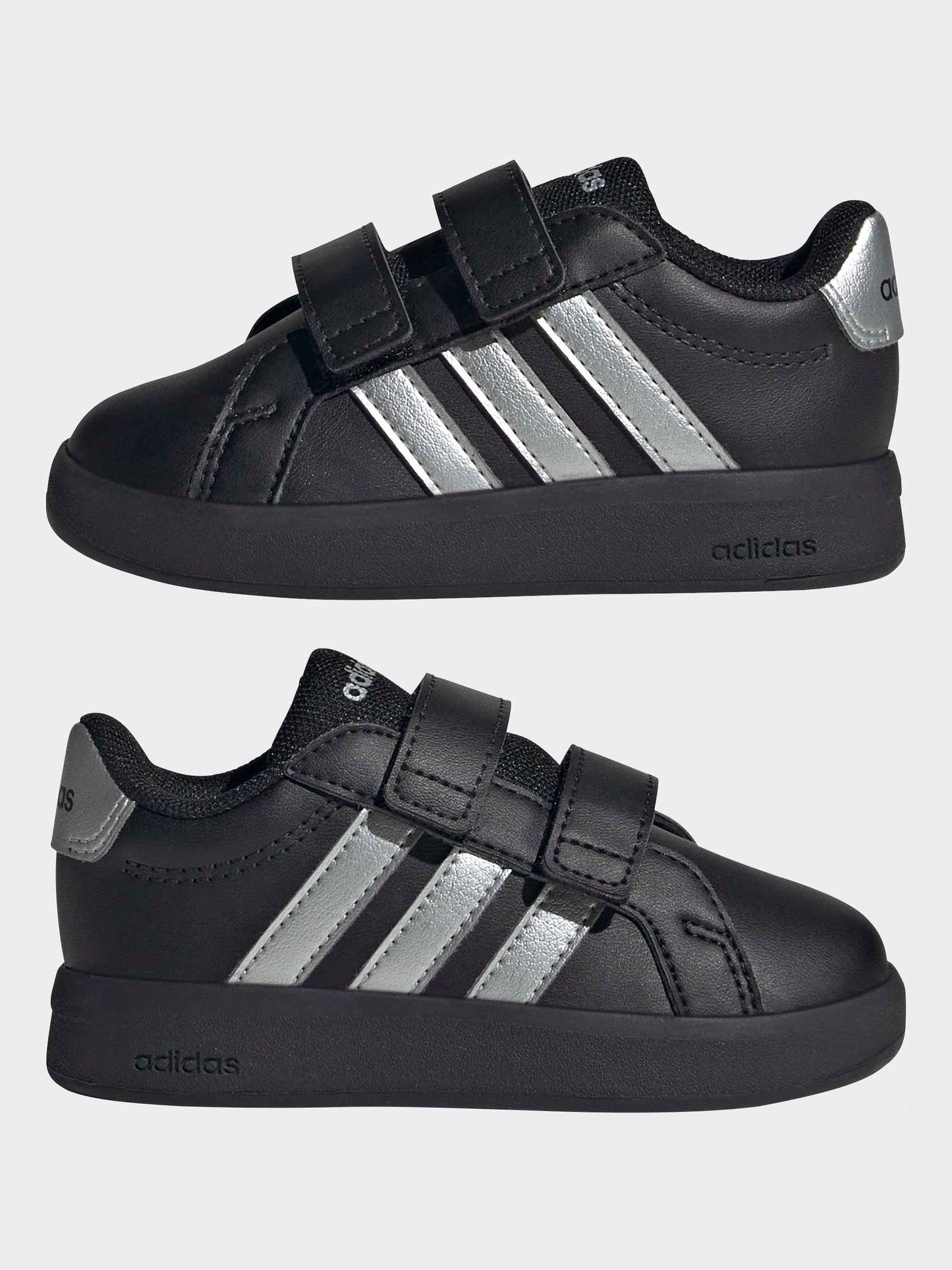 adidas Black/Silver Grand Court 3.0 Infant Trainers image 5