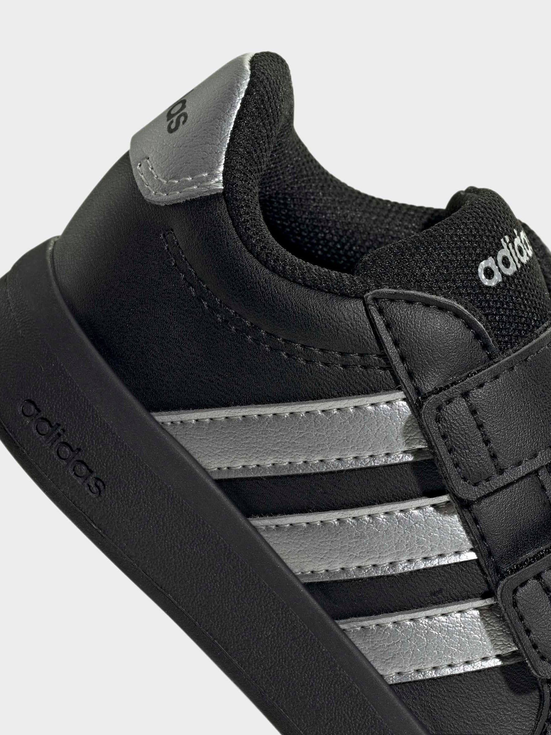 adidas Black/Silver Grand Court 3.0 Infant Trainers image 7