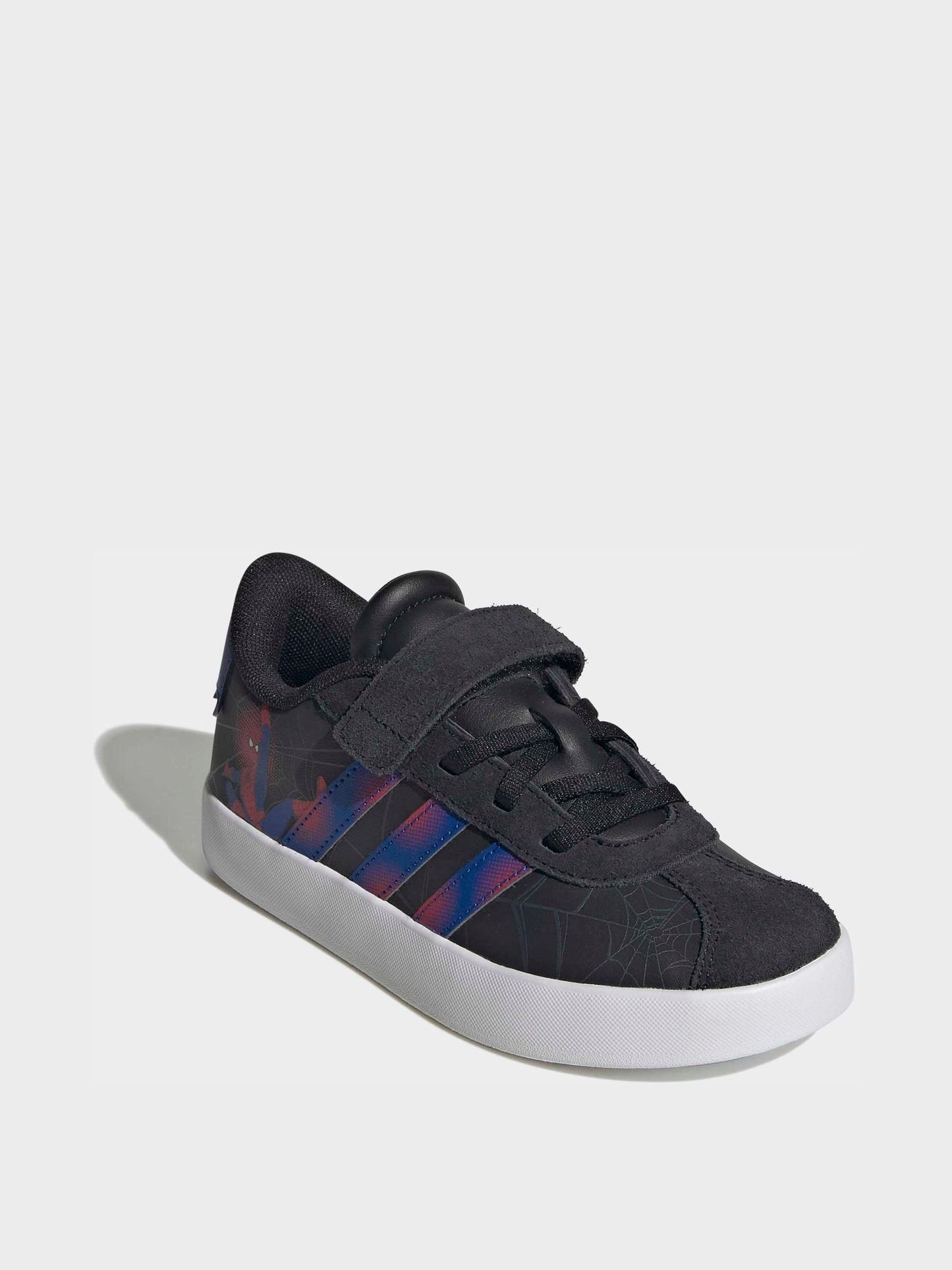 adidas Black VL Court Spider-Man Elastic Lace Trainers image 1