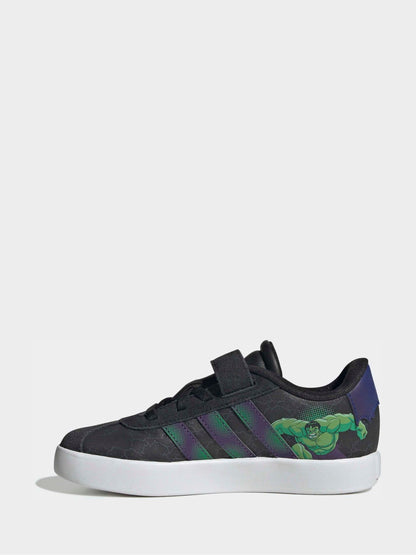 adidas Black VL Court Spider-Man Elastic Lace Trainers image 4