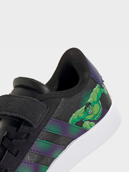 adidas Black VL Court Spider-Man Elastic Lace Trainers image 8