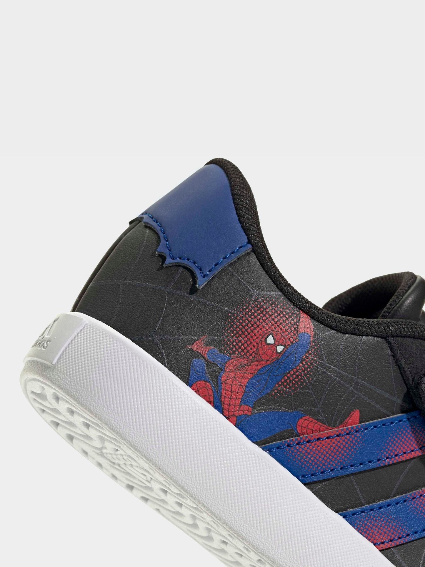adidas Black VL Court Spider-Man Elastic Lace Trainers image 9