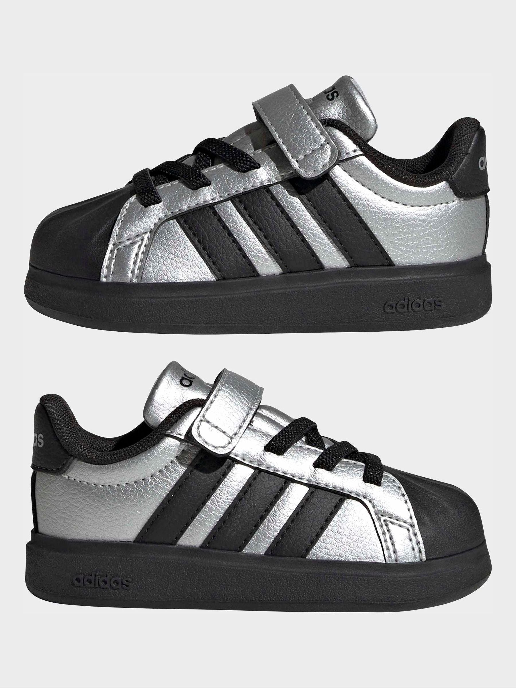 adidas Grey Streettalk Elastic Lace Infant Trainers image 3