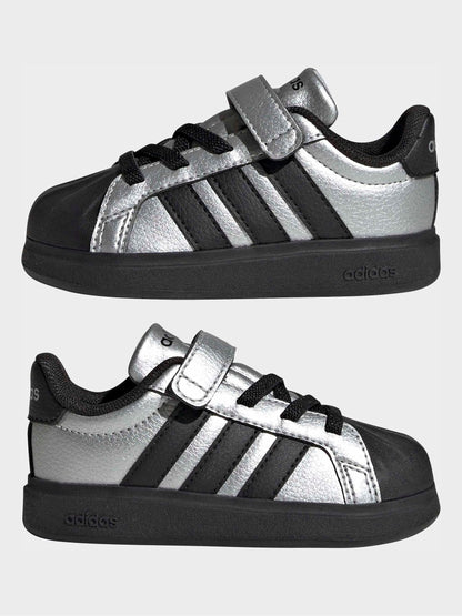 adidas Grey Streettalk Elastic Lace Infant Trainers image 3