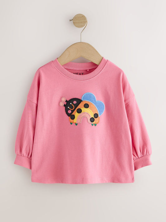 Dsiney Kidz - Navy Ladybird Long Sleeve T Shirts 4 Pack (3mths-7yrs) image 2