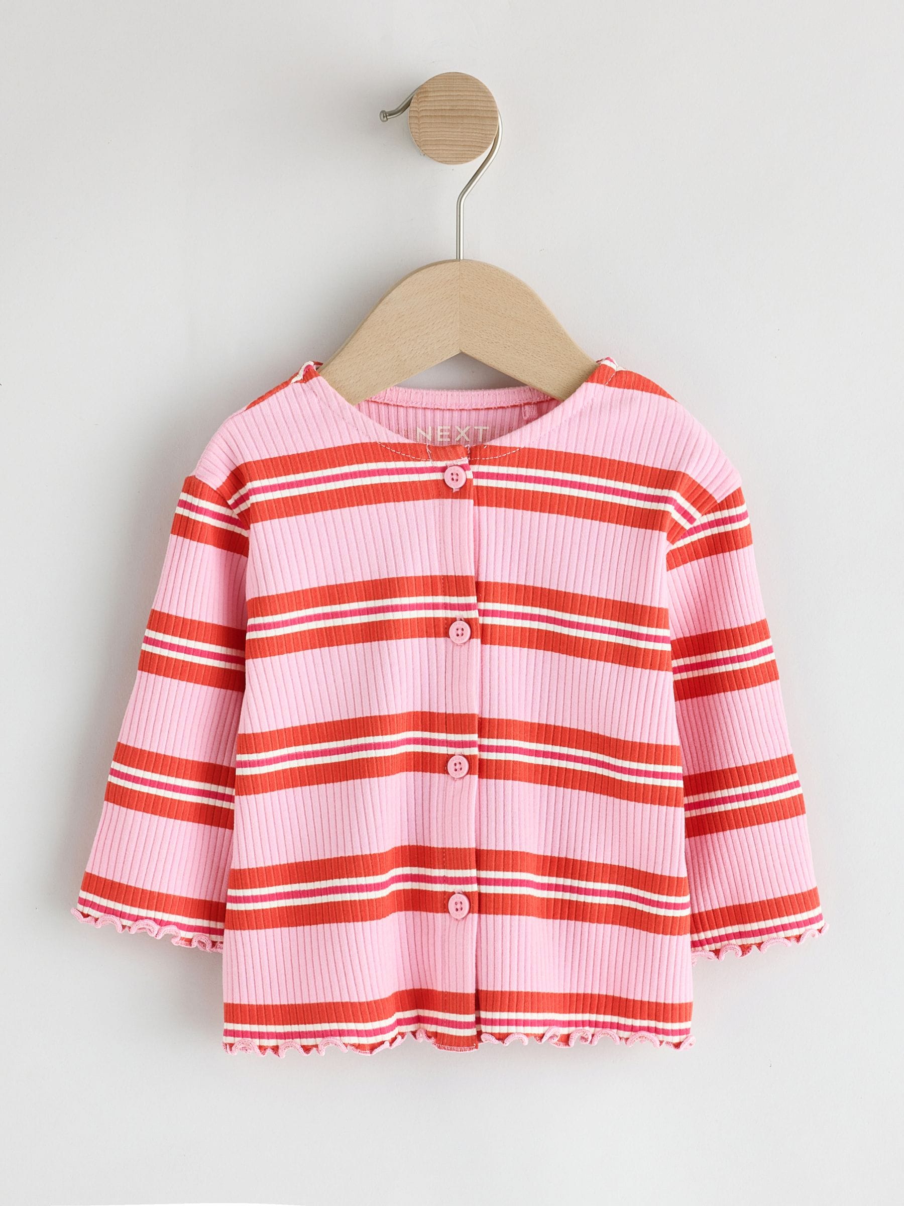 Dsiney Kidz - Green/Pink Long Sleeve Ribbed Cardigans 3 Pack (3mths-7yrs) image 2