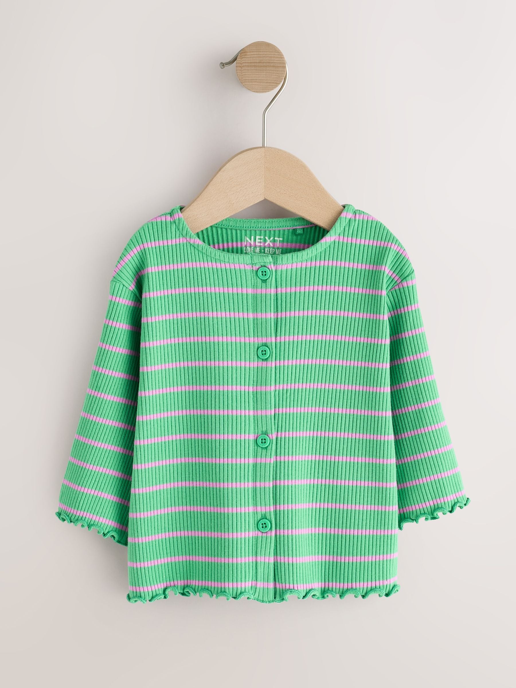 Dsiney Kidz - Green/Pink Long Sleeve Ribbed Cardigans 3 Pack (3mths-7yrs) image 5