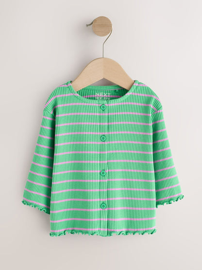 Dsiney Kidz - Green/Pink Long Sleeve Ribbed Cardigans 3 Pack (3mths-7yrs) image 5