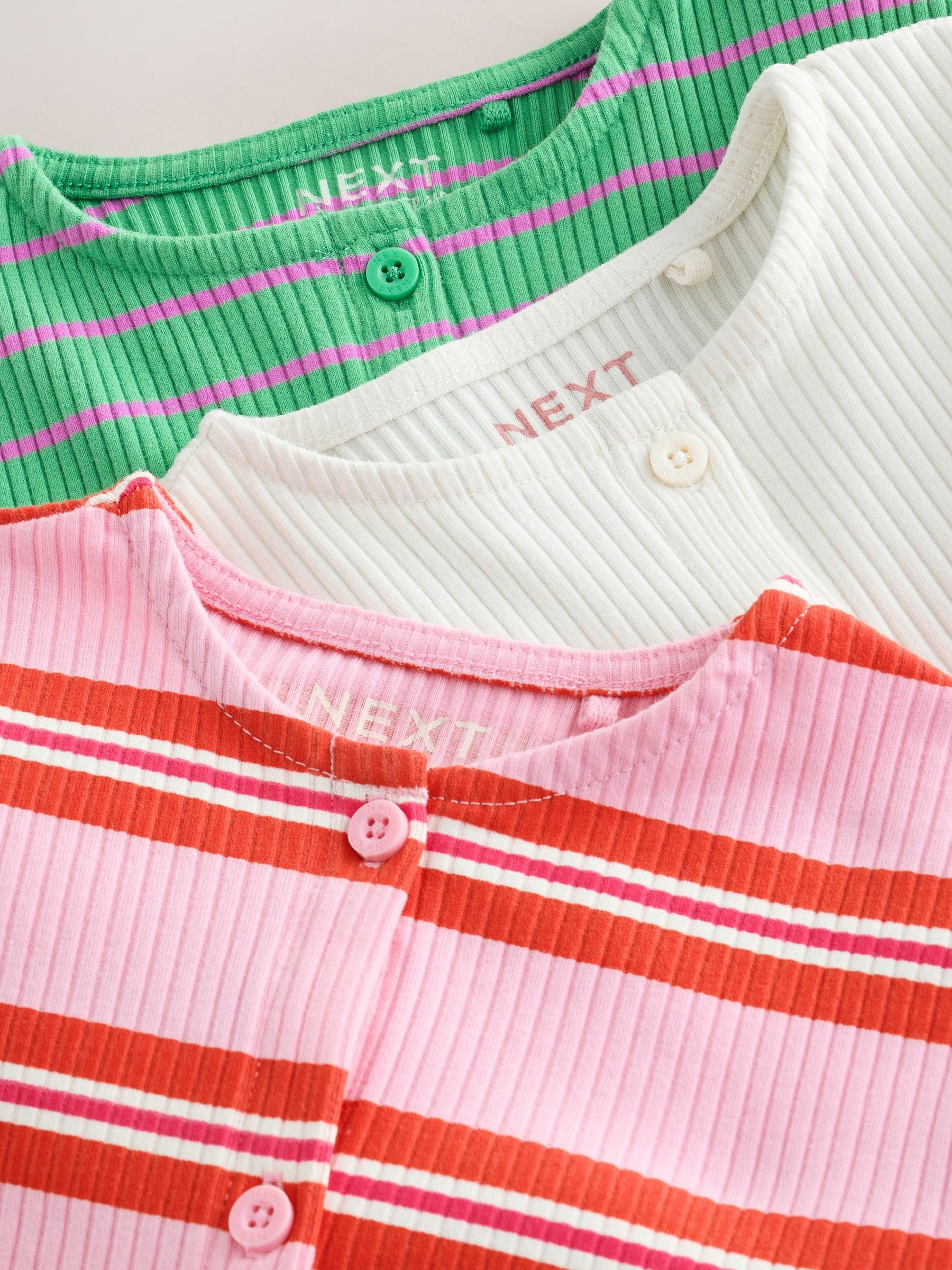 Dsiney Kidz - Green/Pink Long Sleeve Ribbed Cardigans 3 Pack (3mths-7yrs) image 6