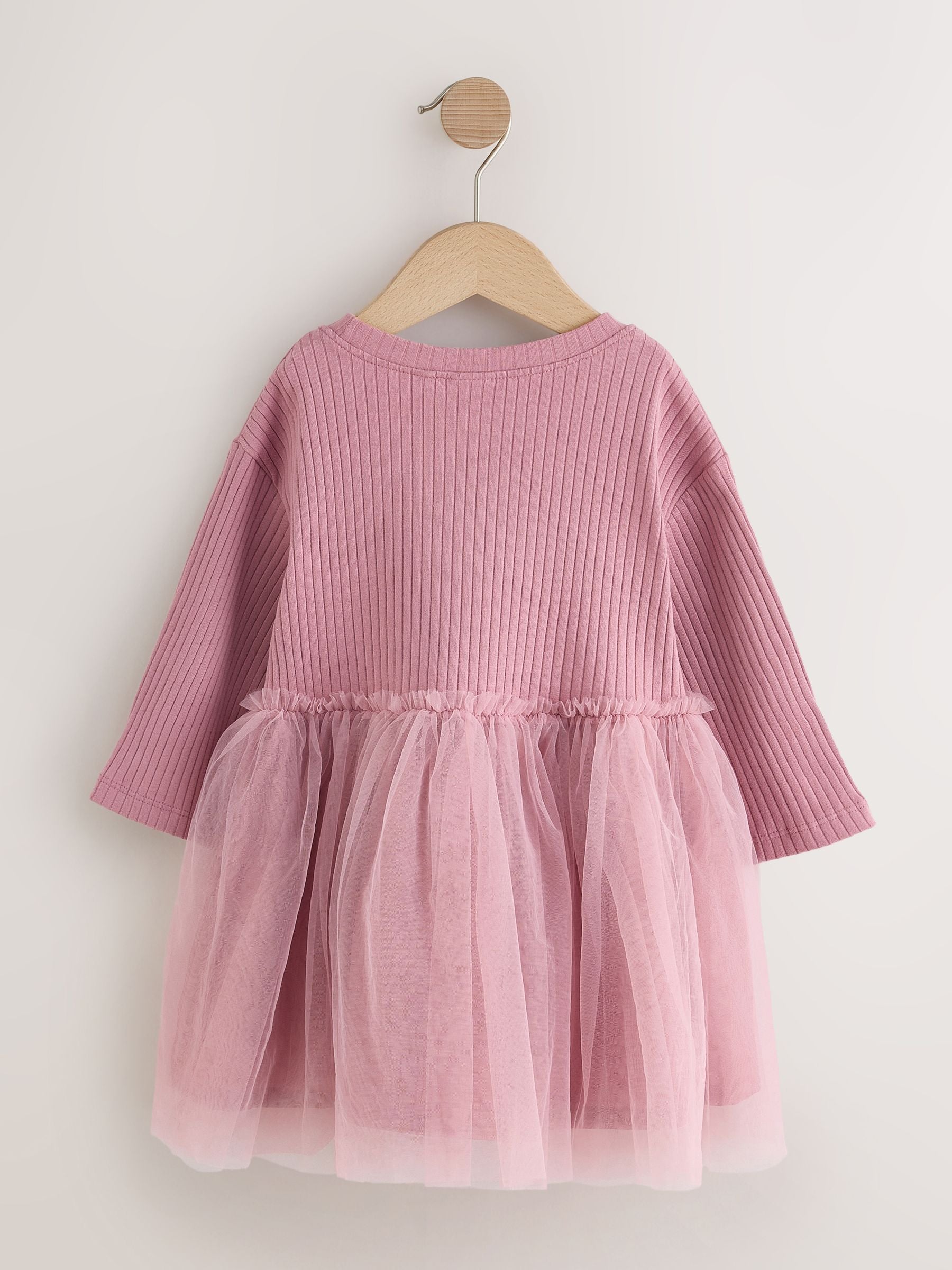 Dsiney Kidz - Mauve Purple Fairy Long Sleeve Ribbed Mesh Dress (3mths-7yrs) image 6