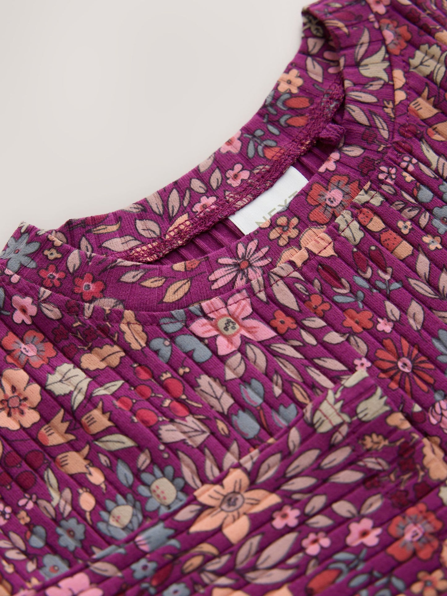 Dsiney Kidz - Burgandy Floral Long Sleeve Ribbed Mesh Party Dress (3mths-7yrs) image 3