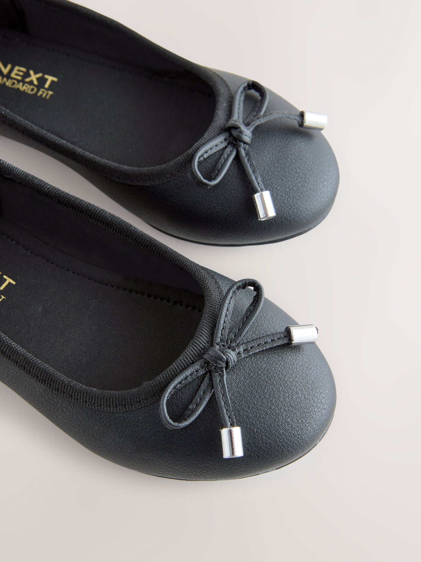 Black Matte Wide Fit (G) Ballerina School Shoes image 4