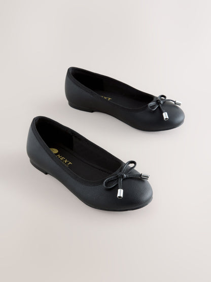 Black Matte Standard Fit (F) Ballerina School Shoes image 1