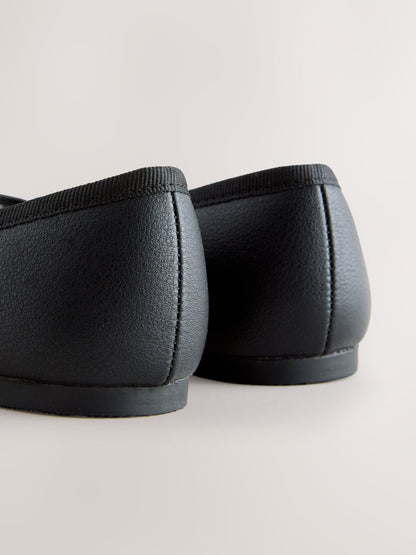 Black Matte Standard Fit (F) Ballerina School Shoes image 3