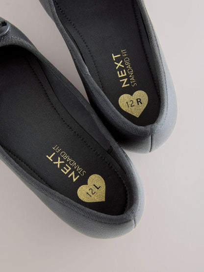 Black Matte Standard Fit (F) Ballerina School Shoes image 5