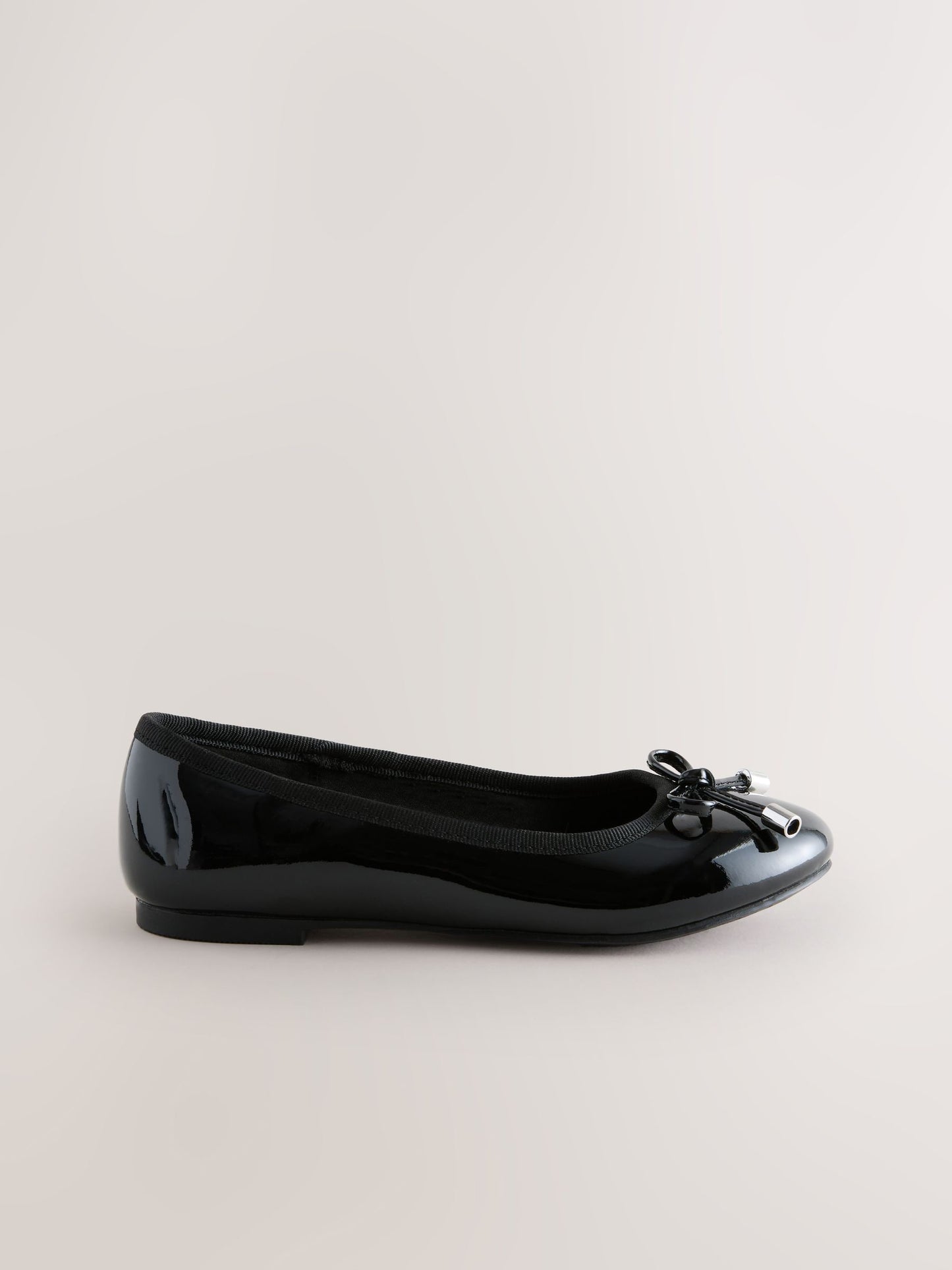 Black Patent Standard Fit (F) Ballerina School Shoes image 2