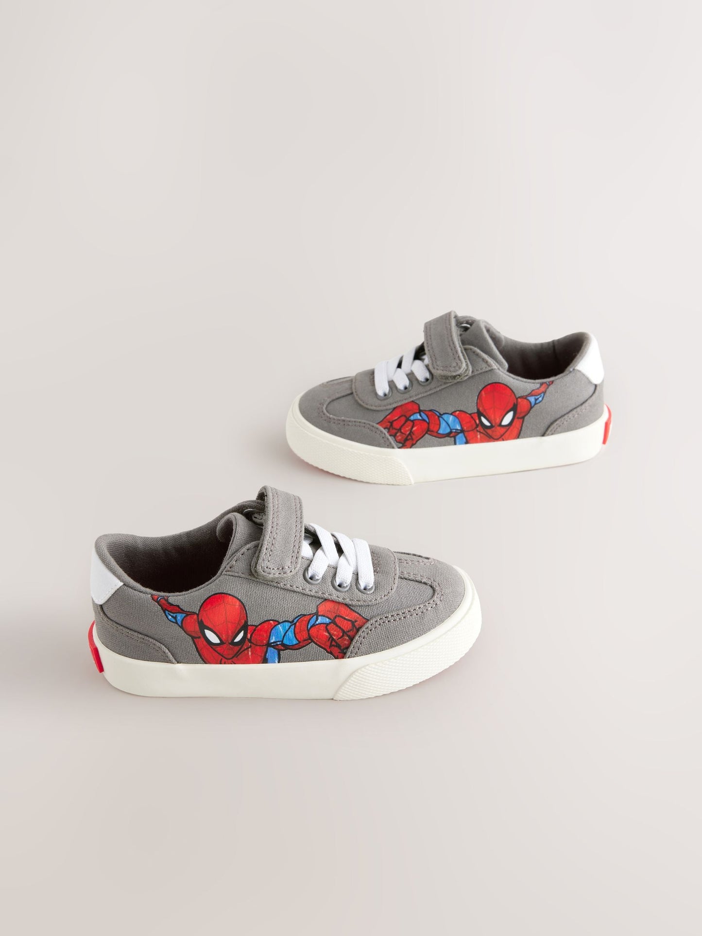 Grey Wide Fit (G) Spiderman Touch Fastening Elastic Lace Trainers image 1