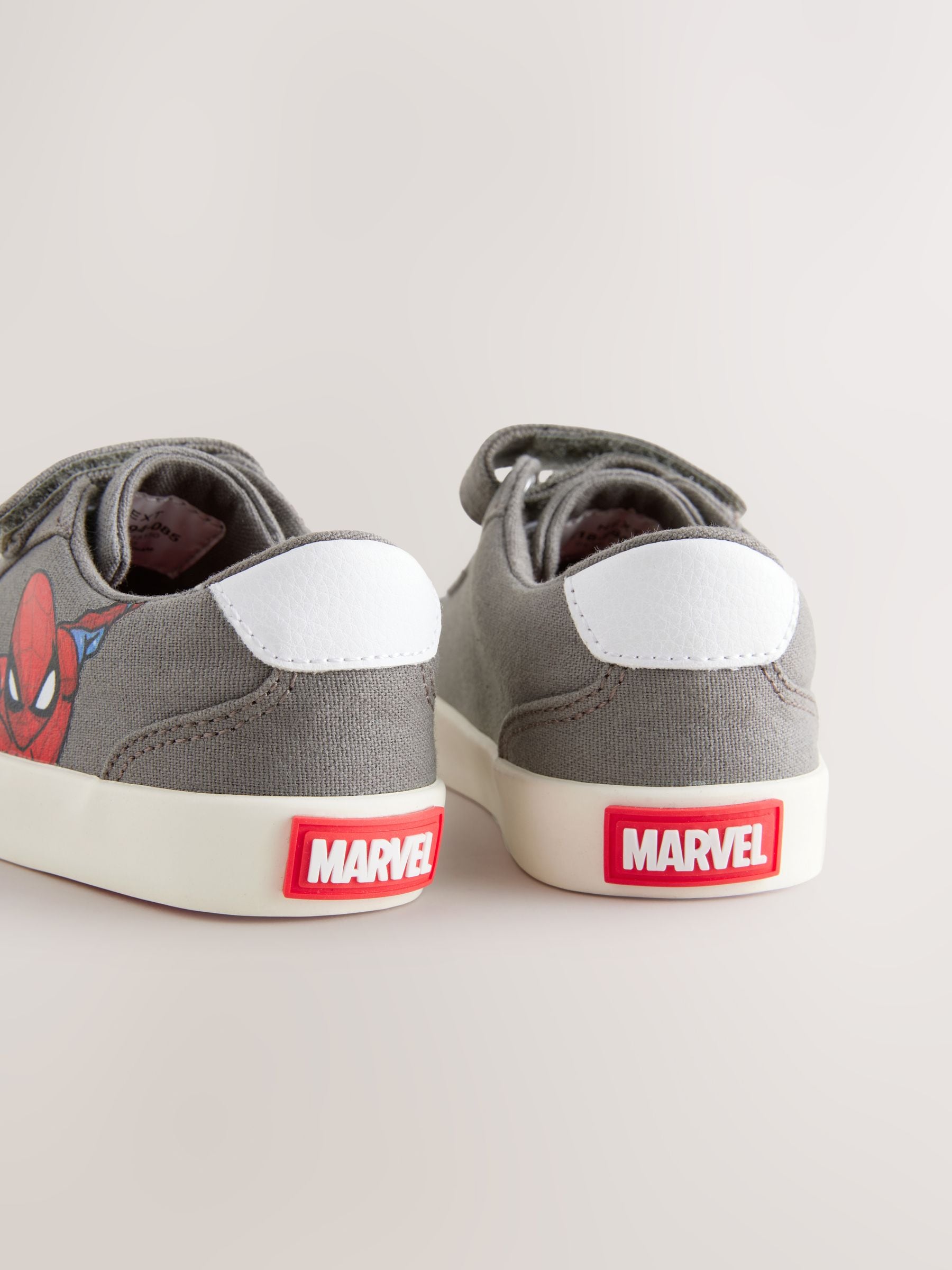 Grey Wide Fit (G) Spiderman Touch Fastening Elastic Lace Trainers image 3