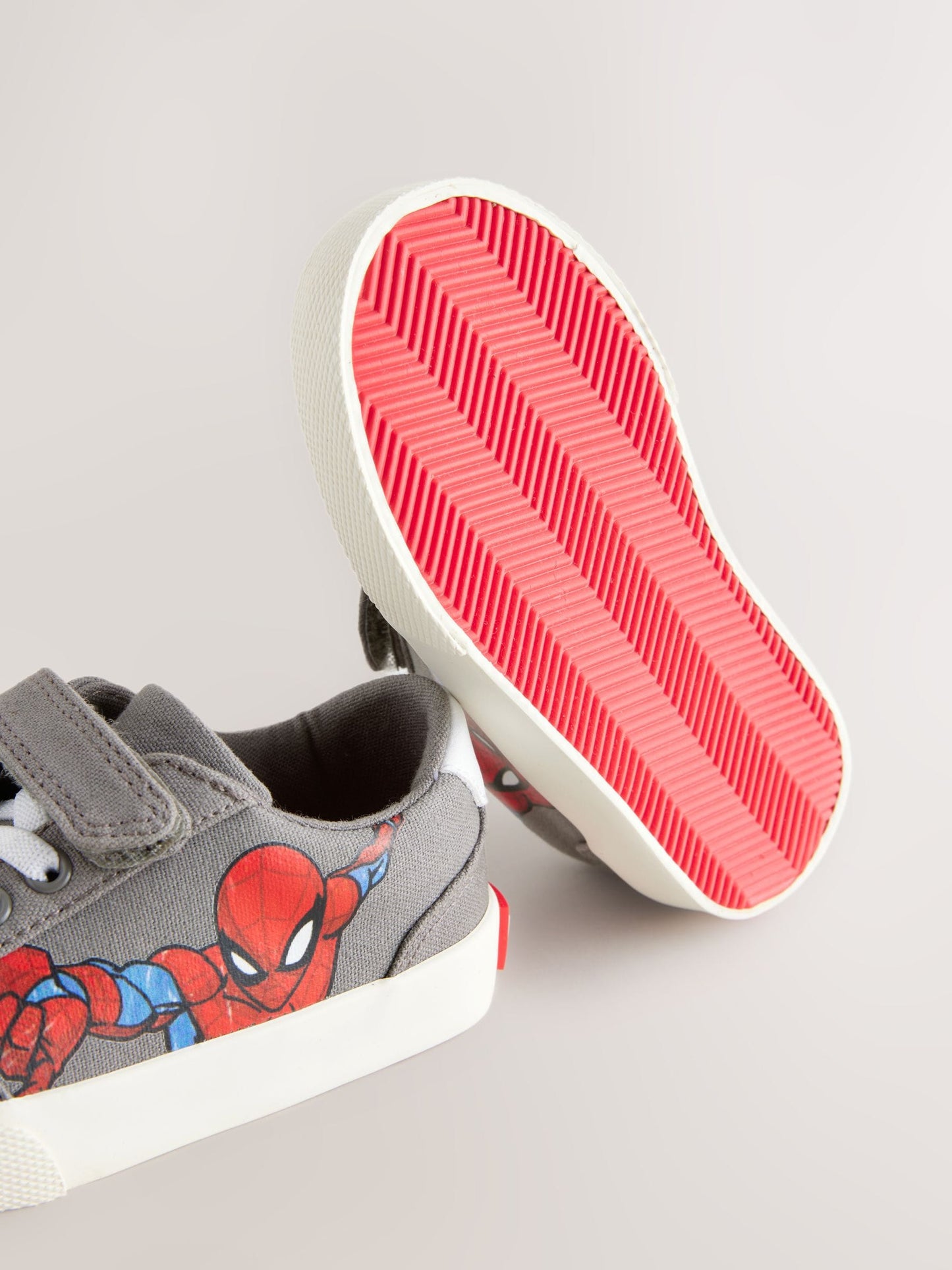 Grey Wide Fit (G) Spiderman Touch Fastening Elastic Lace Trainers image 5
