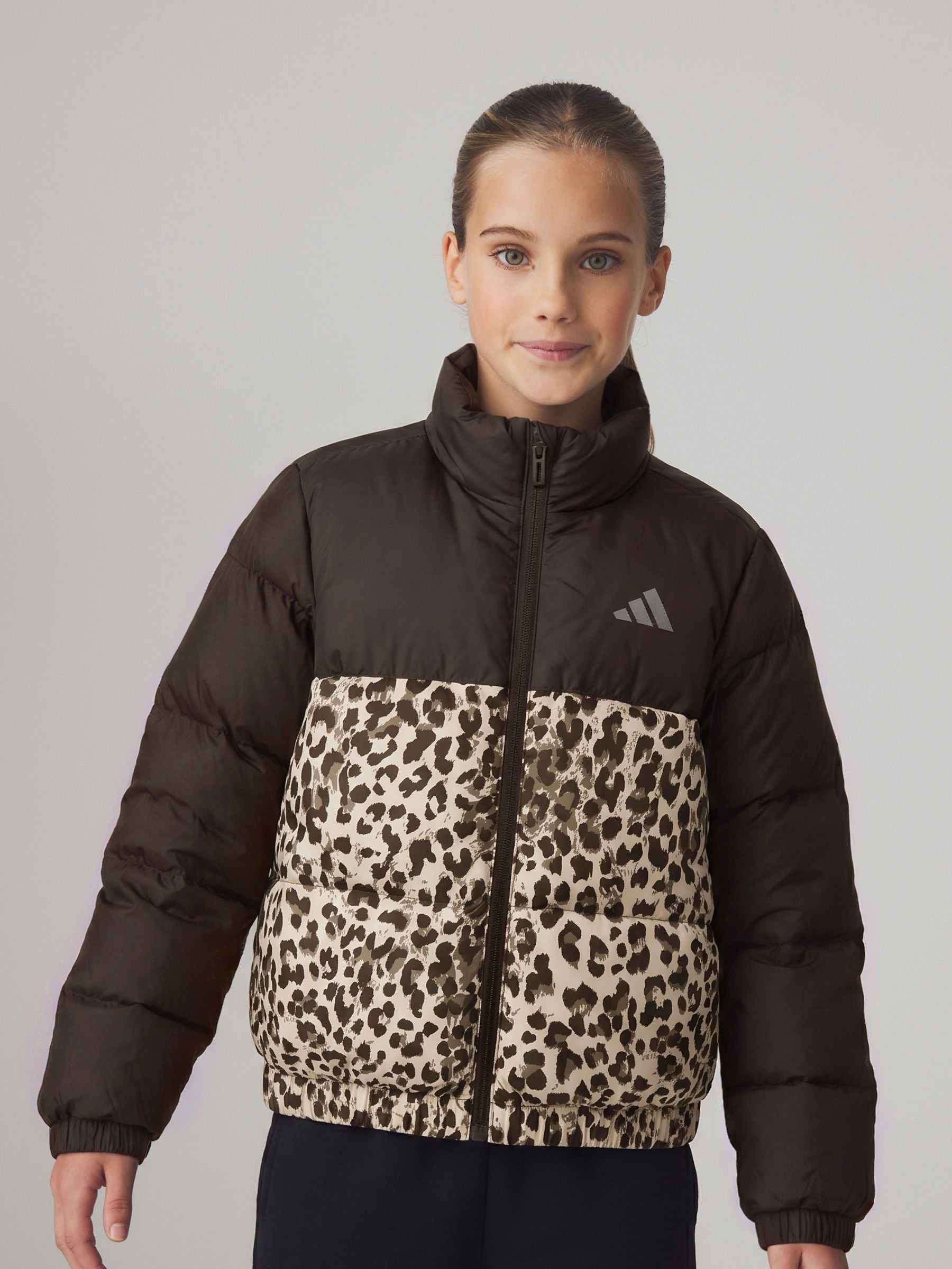 Dsiney Kidz - adidas Brown/Animal Junior Synthetic Down AllOver Print Jacket image 1