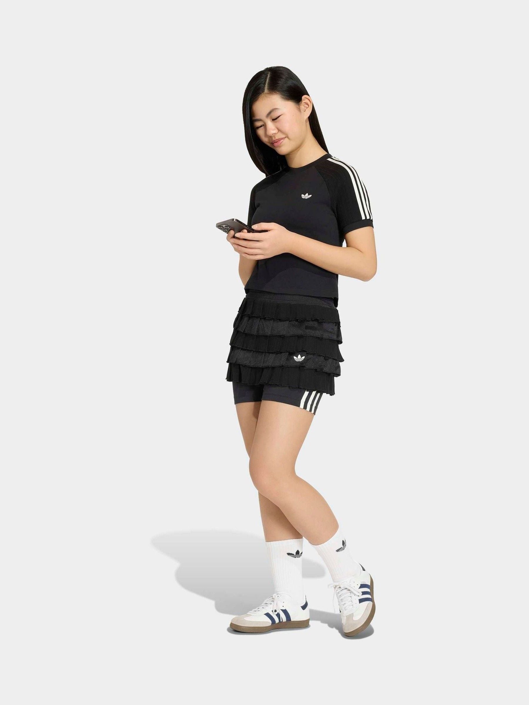 Dsiney Kidz - adidas Originals Black Crochet 3-Stripe T-Shirt image 4