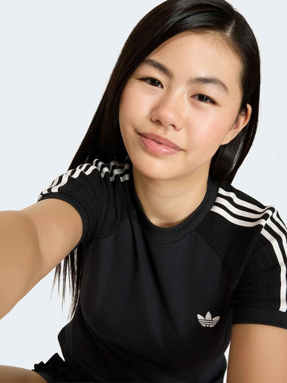 Dsiney Kidz - adidas Originals Black Crochet 3-Stripe T-Shirt image 5